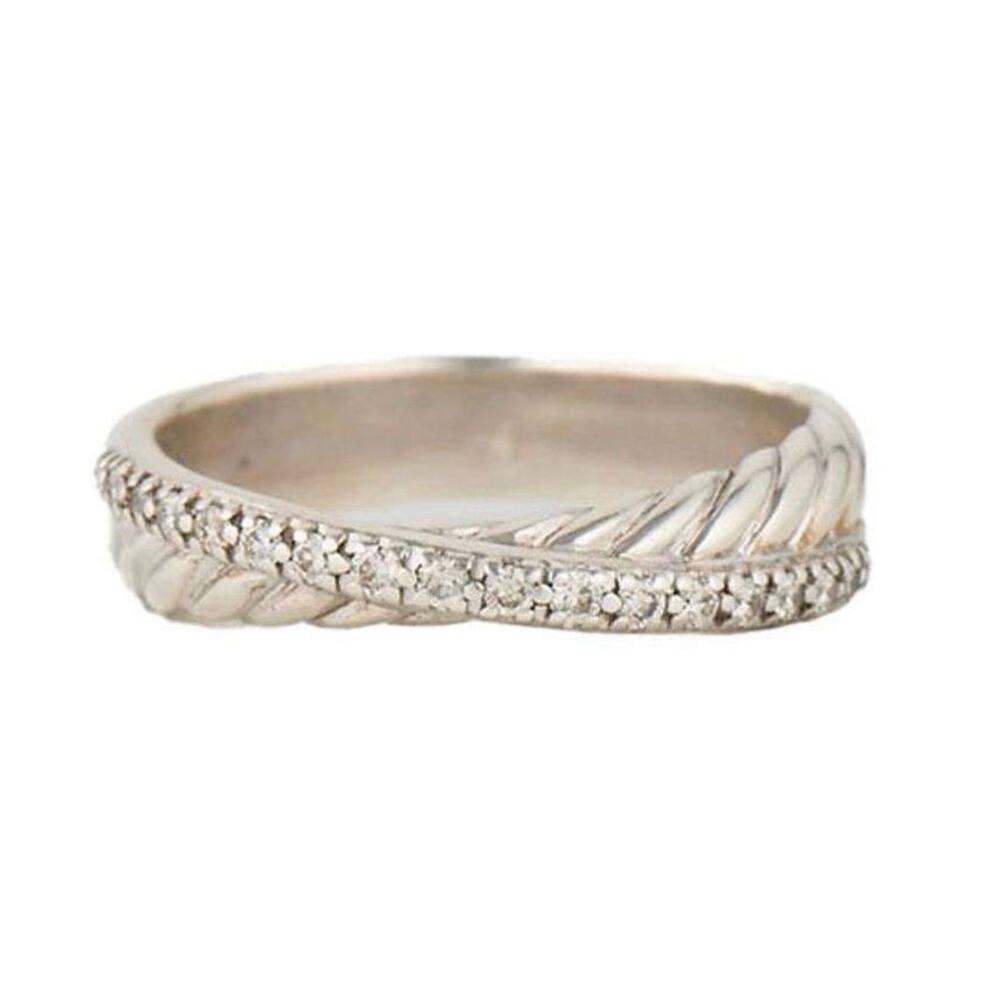 David Yurman 0.15ctw Diamon Crossover Band Ring Size 6.5